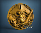 Pirate and Skull, 3D STL Model 11713