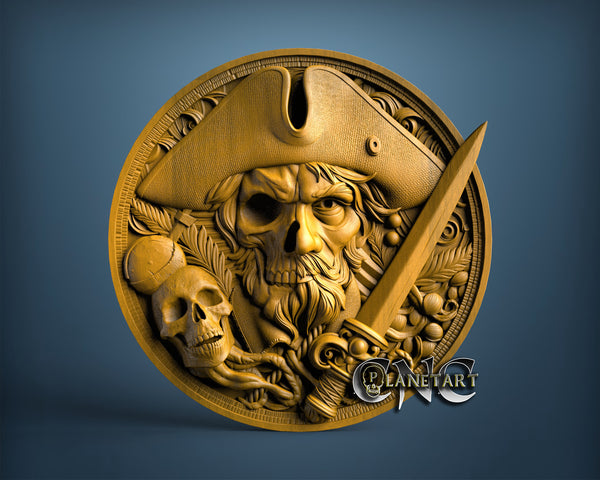 Pirate and Skull, 3D STL Model 11713