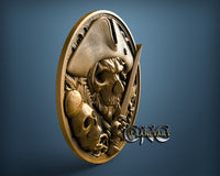 Pirate and Skull, 3D STL Model 11713