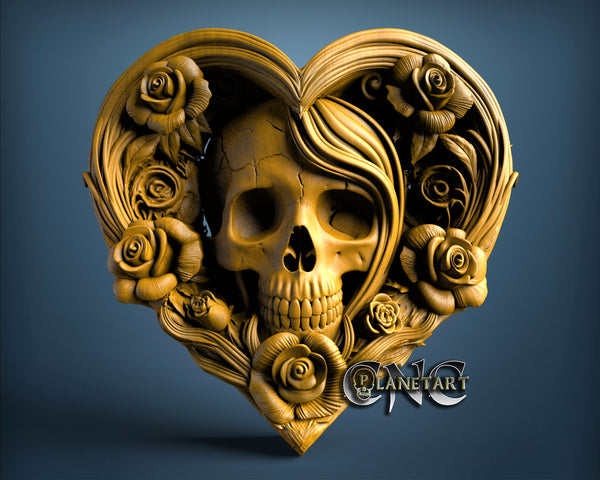 Heart Skull, 3D STL Model 11722