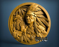 Indian and Eagle, 3D STL Model 11723