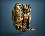Viking Girl and Eagle, 3D STL Model 11730