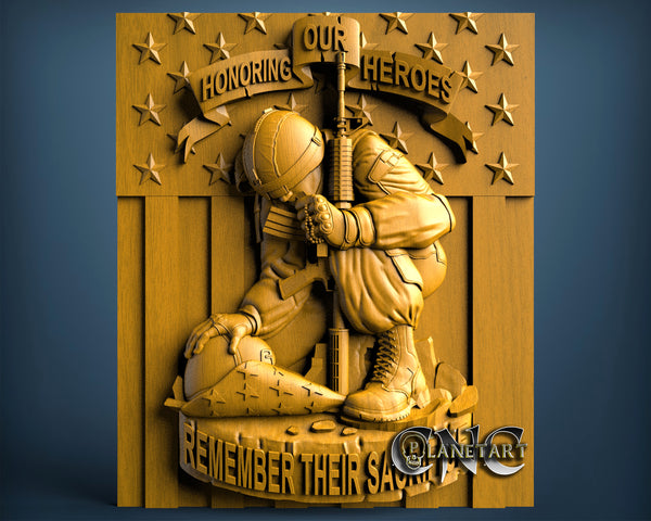 USA Soldier Remember their Sacrifice, 3D STL Model 11755