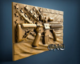 Gun USA Flag, 3D STL Model 11756