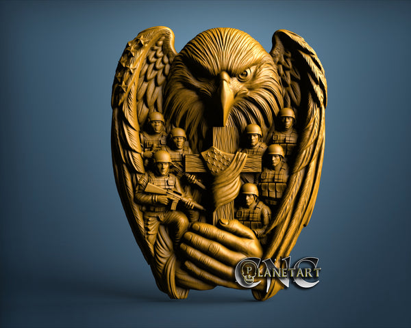 American Eagle Soldiers Cross, 3D STL Model 11759
