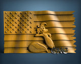 Pepe Le Pew & USA Flag, 3D STL Model 11766