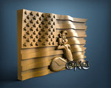 Pepe Le Pew & USA Flag, 3D STL Model 11766