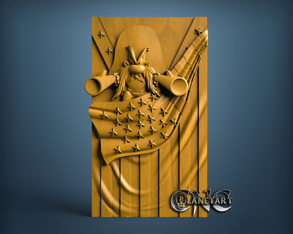 Pirate & USA Flag, 3D STL Model 11767