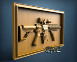 Rifle in Frame, 3D STL Model 11768