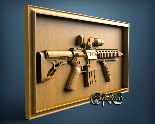 Rifle in Frame, 3D STL Model 11768