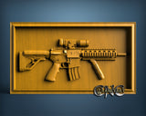 Rifle in Frame, 3D STL Model 11768
