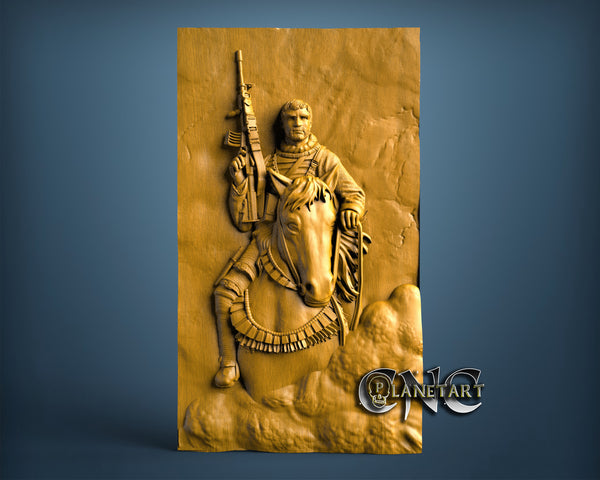 Soldier on Horse, 3D STL Model 11796