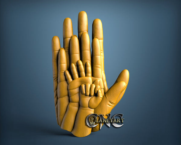 Family Hands, 3D STL Model 11809