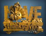 Love Thanksgiving Day, 3D STL Model 11834