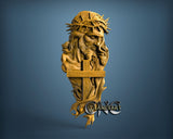 Jesus & Cross, 3D STL Model 11843
