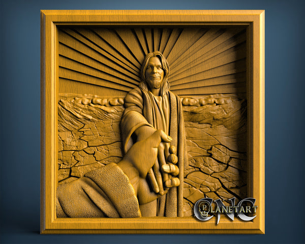 Jesus Holding Hand, 3D STL Model 11845