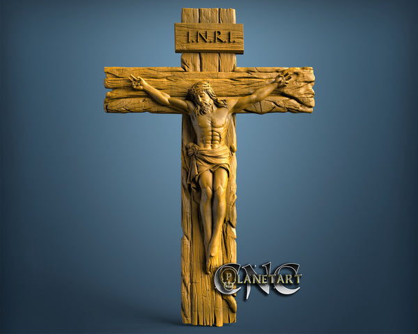 Jesus in Cross V2, 3D STL Model 11847