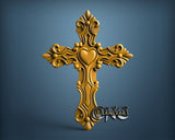 Cross with Heart, 3D STL Model 11844