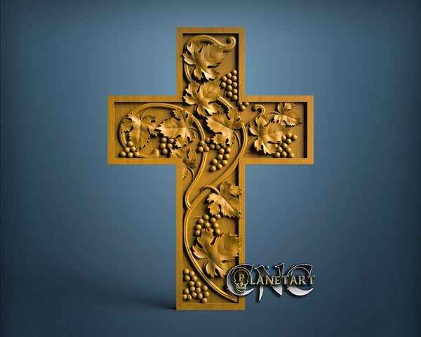Cross Grapes, 3D STL Model 11849