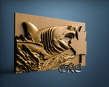 Canada Flag & Shark, 3D STL Model 11871