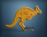 Australian Flag & Kangaroo, 3D STL Model 11889