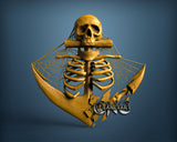 Anchor and Skull, 3D STL Model 11894