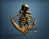Anchor and Skull, 3D STL Model 11894