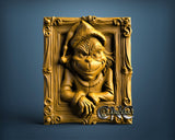 Grinch Coming from Window, 3D STL Model 11905
