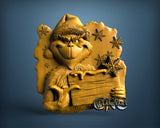 Grinch With Table, 3D STL Model 11906
