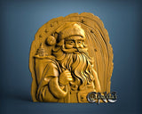 Santa on Wood, 3D STL Model 11908