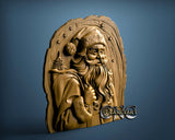 Santa on Wood, 3D STL Model 11908