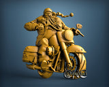 Santa with Bike, 3D STL Model 11909