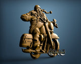 Santa with Bike, 3D STL Model 11909