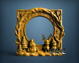 Snowman Christmas Frame, 3D STL Model 11916