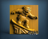 Snowsurfer Bear, 3D STL Model 11941