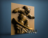 Snowsurfer Bear, 3D STL Model 11941