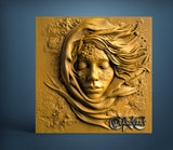 Woman Face, 3D STL Model 11943