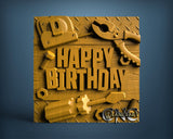 Happy Birthday, 3D STL Model 11966