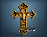Jesus Face Cross, 3D STL Model 11985