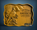 Red Cardinal Flag,Text on Plate, 3D STL Model 11997