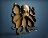 Octopus Plate, 3D STL Model 12003