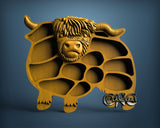 Bull Plate, 3D STL Model 12008