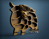 Bull Plate, 3D STL Model 12008