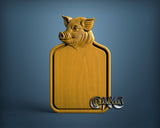 Pig Serving Board, 3D STL Model 12015