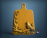 Serving Board Cardinal Bird, 3D STL Model 12029