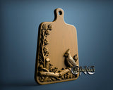 Serving Board Cardinal Bird, 3D STL Model 12029