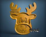 Christmas Deer Food Tray, 3D STL Model 12035