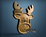 Christmas Deer Food Tray, 3D STL Model 12035