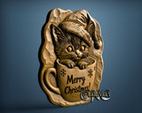 Christmas Cat, 3D STL Model 12046