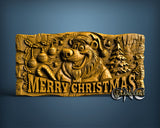 Bear Merry Christmas, 3D STL Model  12053